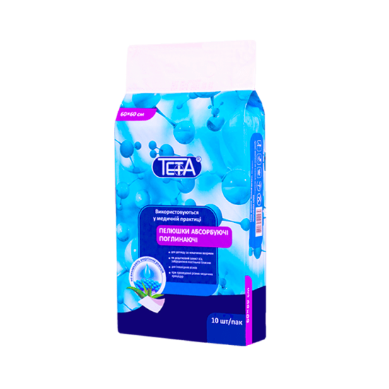 Пелюшки абсорбуючі поглинаючі ТЕТА® 60 х 60см, 10 шт/пак